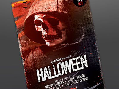 Halloween Party Flyer black dark death flyer grim reaper halloween haunted horror poster skeleton skull template