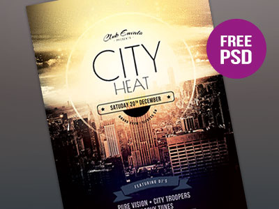 Free City Heat Flyer city design download flyer free freebie graphic design gratis poster print psd template