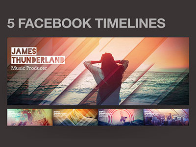 5 Modern Facebook Timeline Covers cover creativemarket download facebook fb cover fb timeline graphic graphic design modern profile psd timeline