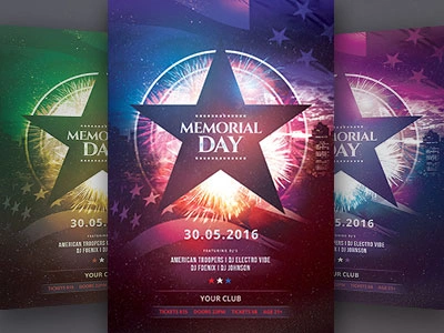 Memorial Day Flyer 4th of july america american flag fourth of july independence independence day labor day memorial memorial day patriotic poster star