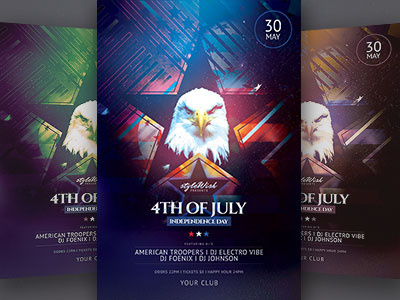 4th of July Flyer 4th of july america american flag fourth of july independence independence day labor day memorial memorial day patriotic poster star