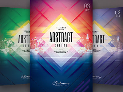 Abstract Skyline Flyer abstract colors flyer graphicriver modern poster psd shapes skyline template triangle vivid
