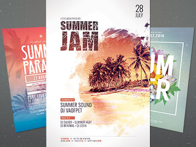 Summer Flyer Bundle Vol.14 creative download flower flowers graphic design graphicriver light poster print spring summer template