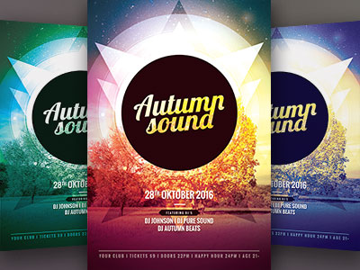 Autumn Sound Flyer by styleWish on Dribbble