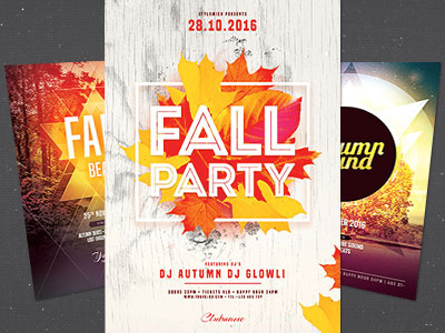 Fall Flyer Bundle Vol.01 autumn fall flyer graphic design graphicriver light nature photoshop poster print psd template