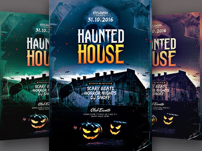 Haunted House Flyer by styleWish on Dribbble