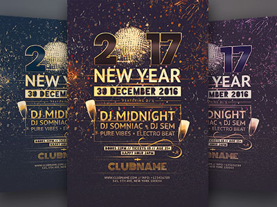 New Year Flyer 2015 champagne envatomarket flyer graphic design graphicriver new year new years party nye orange poster template