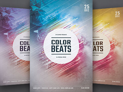 Color Beats Flyer abstract color colorful design download flyer graphic graphicriver photoshop poster psd shapes