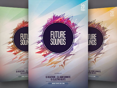 Future Sounds Flyer abstract download flyer future futuristic geometric geometry graphicriver poster print psd shapes