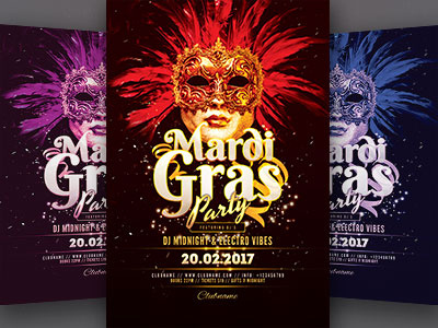 Mardi Gras Carnival Flyer carnival celebration confetti costume download flyer graphic design graphicriver mardi grass mask poster psd