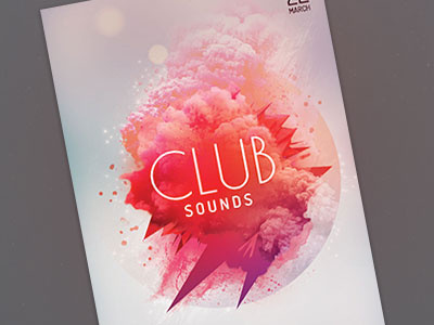 Club Sounds Flyer abstract cloud club download electro flyer graphicriver modern poster psd techno trance