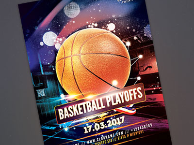 Basketball Playoffs Flyer basket basketbal basketball competition event flyer graphicriver playoffs poster psd sport template