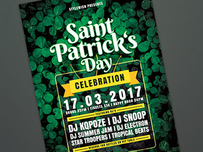 Saint Patrick's Day Flyer celebration clover design download envato irish poster psd saint patricks day shamrock st patricks day template