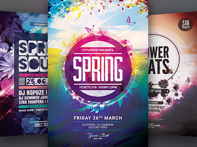 Spring Flyer Bundle Vol.03 colorful colors download envato flowers flyer graphicriver light poster spring springtime summer