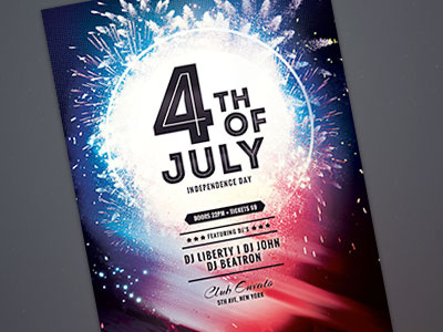 Fourth of July Flyer 4th of july america american firework flyer fourth of july independence day labor day memorial memorial day template usa