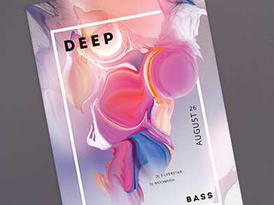 Deep Bass Flyer Template abstract download electro flyer futuristic graphic graphicriver minimal modern psd shapes techno