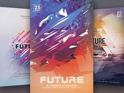Future Flyer Bundle abstract colorful creativemarket flyer future futuristic lines modern photoshop poster shapes template
