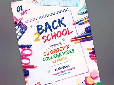 Back 2 School Flyer back 2 school college design download flyer graphicriver photoshop poster psd school study template