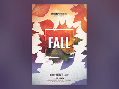 Fall Flyer autumn download fall flyer forest graphic design graphicriver luminous poster psd template woods