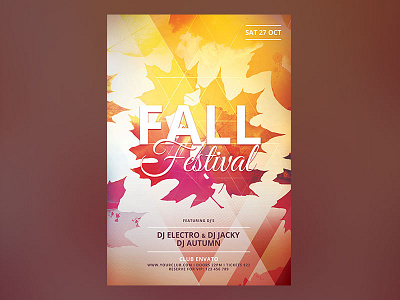 Fall Festival Flyer autumn download fall flyer forest graphic design graphicriver luminous poster psd template woods