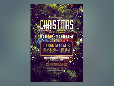 Christmas Flyer christmas christmas balls christmas tree creativemarket design download flyer graphic photoshop poster psd xmas