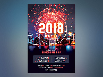 New Year Flyer download firework fireworks flyer graphicriver new year night nye photoshop poster psd template