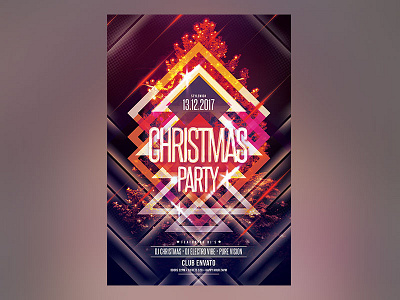 Christmas Party Flyer christmas christmas tree design download flyer graphic graphicriver photoshop poster psd template xmas