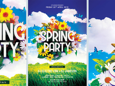 spring party flyer by stylewish dribbble spring party flyer