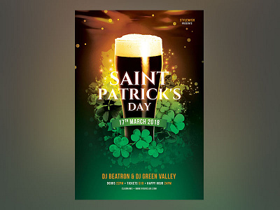 Saint Patrick's Day Flyer beer clover download event flyer green ireland irish photoshop poster saint patricks day st patricks day