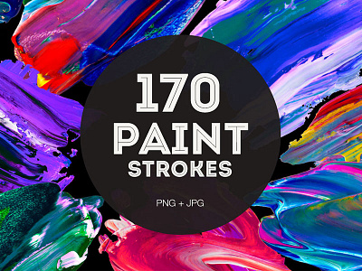 170 Creative Paint Strokes acrylic art artistic bundle creativemarket download hand painted paint painting strokes