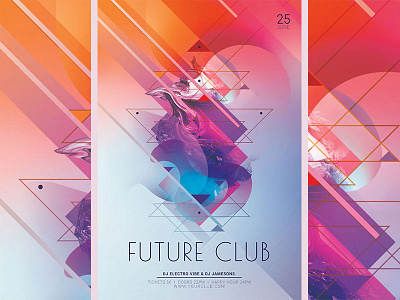 Future Club Flyer abstract club colorful creative download flyer geometric geometry party flyer poster psd unique