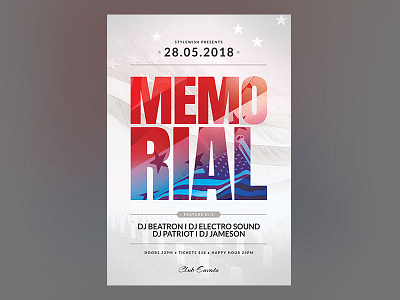 Memorial Day Flyer 4th of july america american flag decoration day flyer labor day memorial day patriot patriotic poster template usa