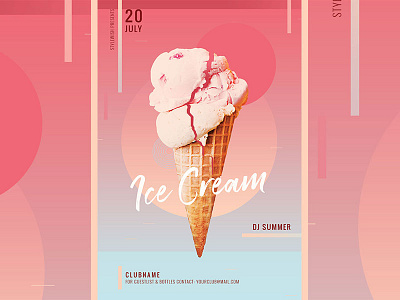 Ice Cream Flyer colorful colors download flyer graphicriver ice cream photoshop poster psd summer summer flyer template