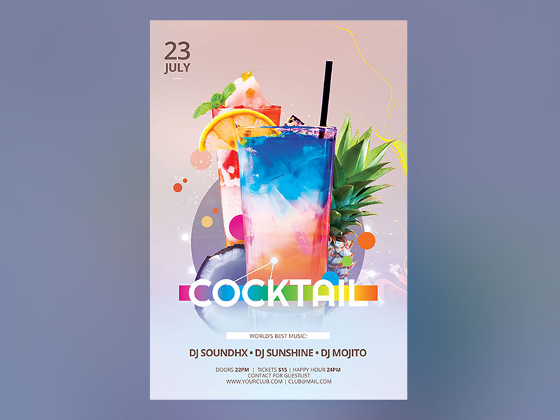 Cocktail Flyer by styleWish on Dribbble