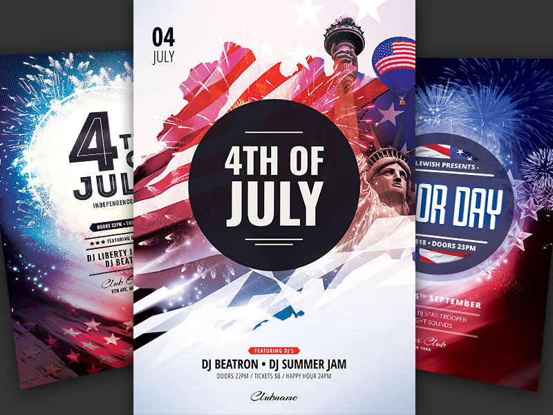 4th of July Flyer Bundle by styleWish on Dribbble