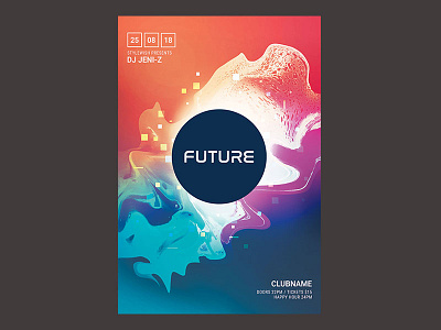 Future Flyer colorful colors download event flyer future futuristic party photoshop poster psd