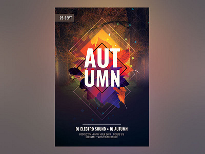Autumn Flyer autumn autumn flyer autumn party design download fall fall party flyer photoshop poster