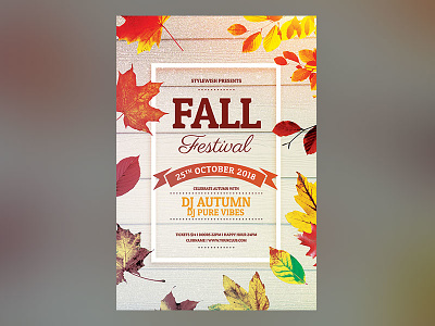 Fall Festival Flyer autumn autumn party design download fall fall flyer fall party flyer graphic design graphicriver photoshop poster psd template