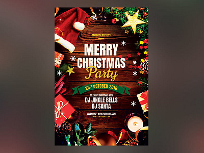 Merry Christmas Party Flyer christmas christmas ball design download flyer graphic design graphicriver party poster psd template xmas xmas card