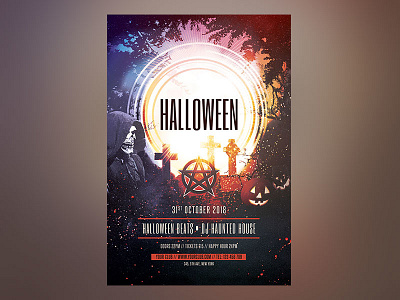 Halloween Flyer Template design download flyer flyer design graphic design graphicriver halloween halloween flyer halloween night night photoshop poster psd skeleton skull template terror thrilling