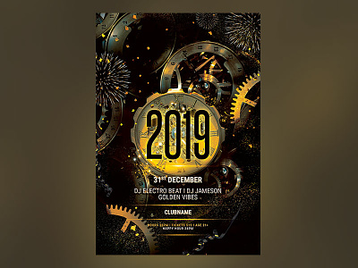 New Year Flyer download flyer graphic design grpahicriver new year new year flyer new year party nye nye flyer photoshop poster psd psd download template templates