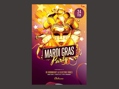 Mardi Gras Flyer carnaval carnival carnival flyer design download flyer graphic design graphicriver mardi gras mardi gras flyer mardi gras party photoshop poster psd template