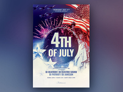 4th of July Flyer 4th of july america american download flag flyer graphic design graphicriver independenceday labor day memorial day patriotic photoshop poster psd template