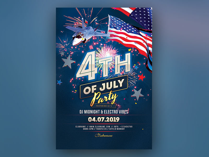 4th of July Flyer 4th of july memorial day labor day laborday americana american 4thofjuly design photoshop graphic design download psd template poster flyer