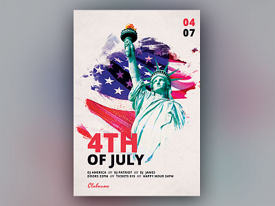 4th of July Flyer 4thofjuly abstract america american design download flyer graphic design independenceday labor day memorial day patriot patriotic photoshop poster psd template