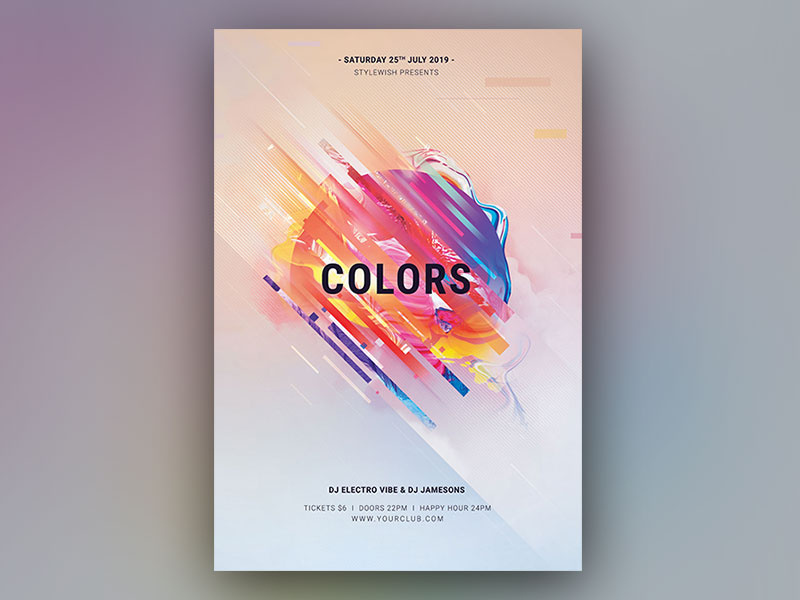 Colors Flyer shapes modern geometric colorful light abstract design photoshop template graphic design download psd design graphicriver psd flyer design poster flyer