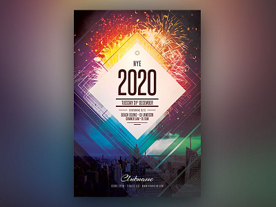 New Year Flyer abstract design download flyer graphic design graphicriver new year nye photoshop poster psd template