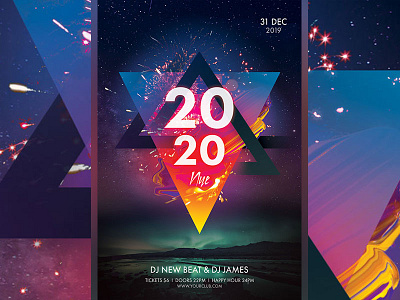 New Year Flyer abstract design download flyer galaxy graphic design graphicriver newyear newyears nye photoshop poster psd template