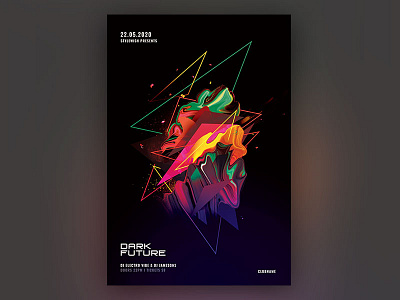 Dark Future Flyer club colorful colors dark design download electronic flyer future futuristic graphic design graphicriver night nightclub photoshop poster psd template