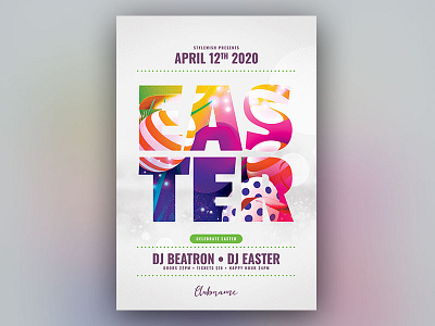 Easter Flyer abstract design download easter easter egg egg hunt flyer graphic design graphicriver photoshop poster psd template